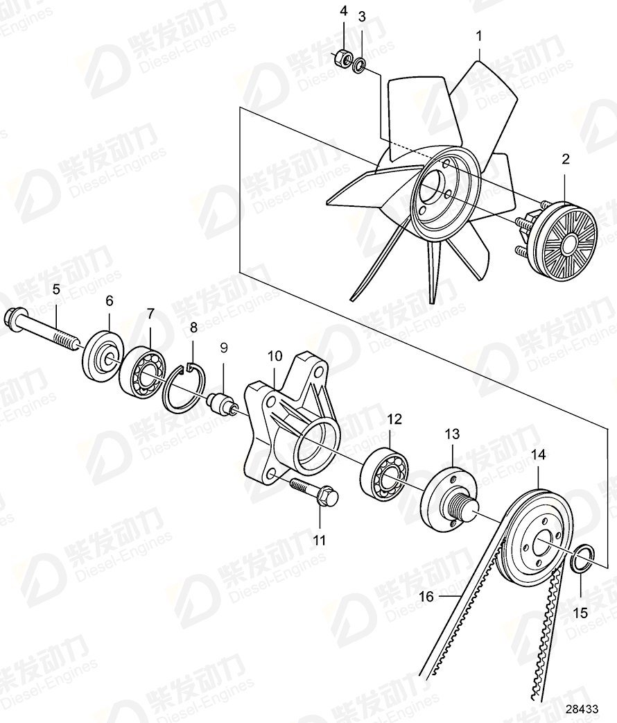 VOLVO Fan hub 20593356 Drawing